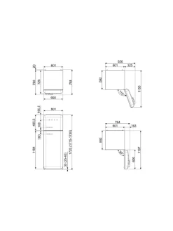 Jääkaapit Ja Pakastimet|Smeg FAB30RPB5 -jääkaappipakastin, pastellinsininen oikeakätinen