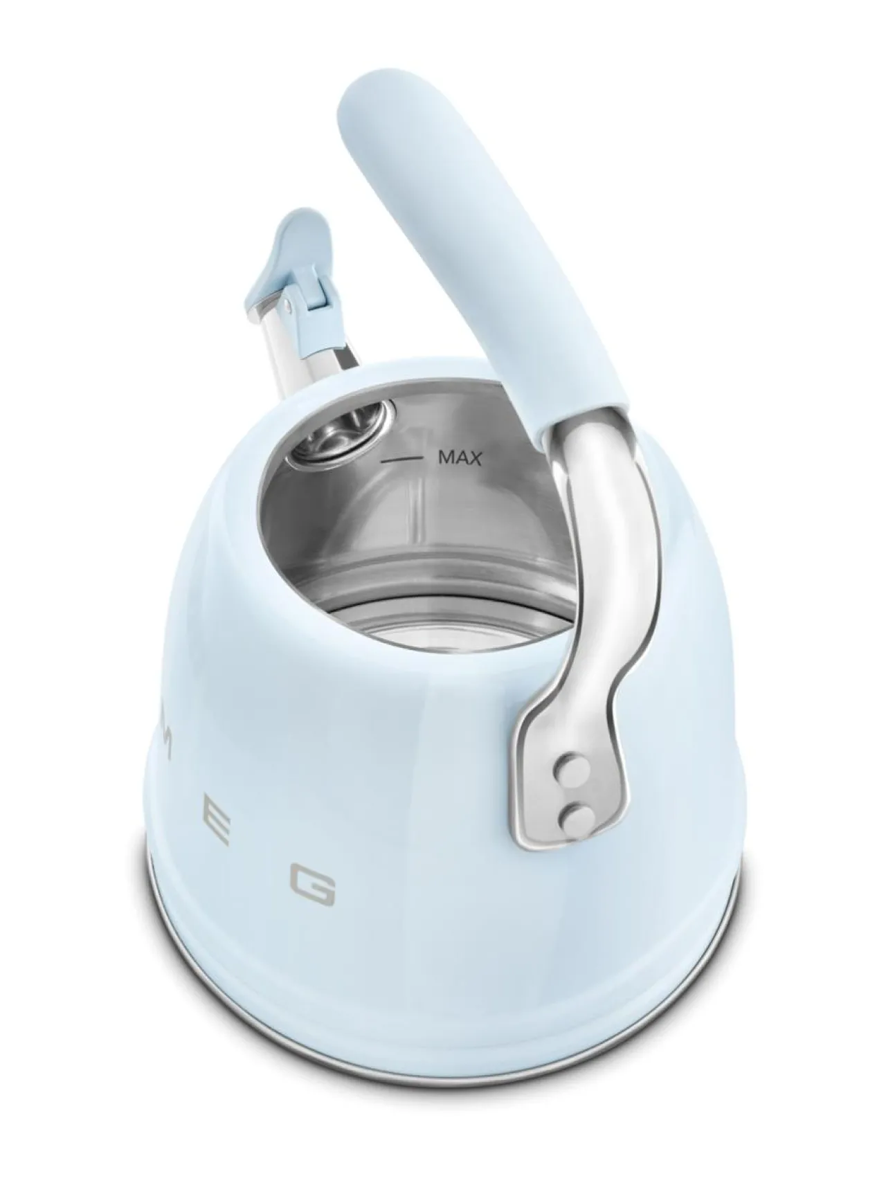 Kahvin- & Vedenkeittimet|Smeg viheltävä vesipannu WKF01PB, pastellinsininen