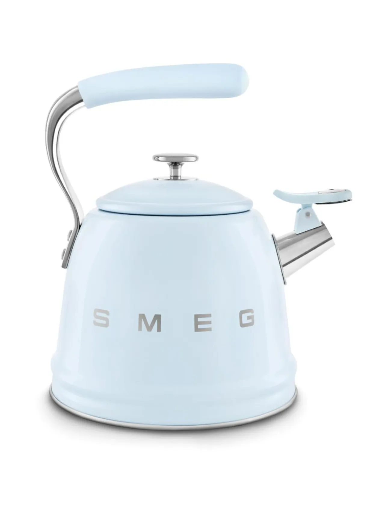 Kahvin- & Vedenkeittimet|Smeg viheltävä vesipannu WKF01PB, pastellinsininen