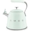 Tee, Kahvi & Vesi|Smeg viheltävä vesipannu WKF01PG, pastellinvihreä