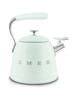 Tee, Kahvi & Vesi|Smeg viheltävä vesipannu WKF01PG, pastellinvihreä