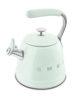 Tee, Kahvi & Vesi|Smeg viheltävä vesipannu WKF01PG, pastellinvihreä
