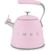 Tee, Kahvi & Vesi|Smeg viheltävä vesipannu WKF01PK, vaaleanpunainen