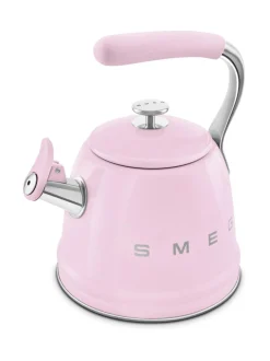 Tee, Kahvi & Vesi|Smeg viheltävä vesipannu WKF01PK, vaaleanpunainen