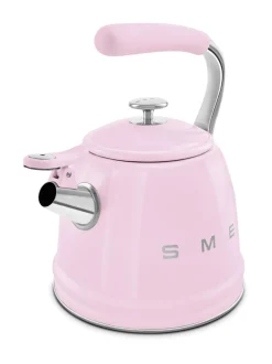 Tee, Kahvi & Vesi|Smeg viheltävä vesipannu WKF01PK, vaaleanpunainen