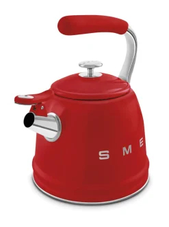 Tee, Kahvi & Vesi|Smeg viheltävä vesipannu WKF01RD, punainen