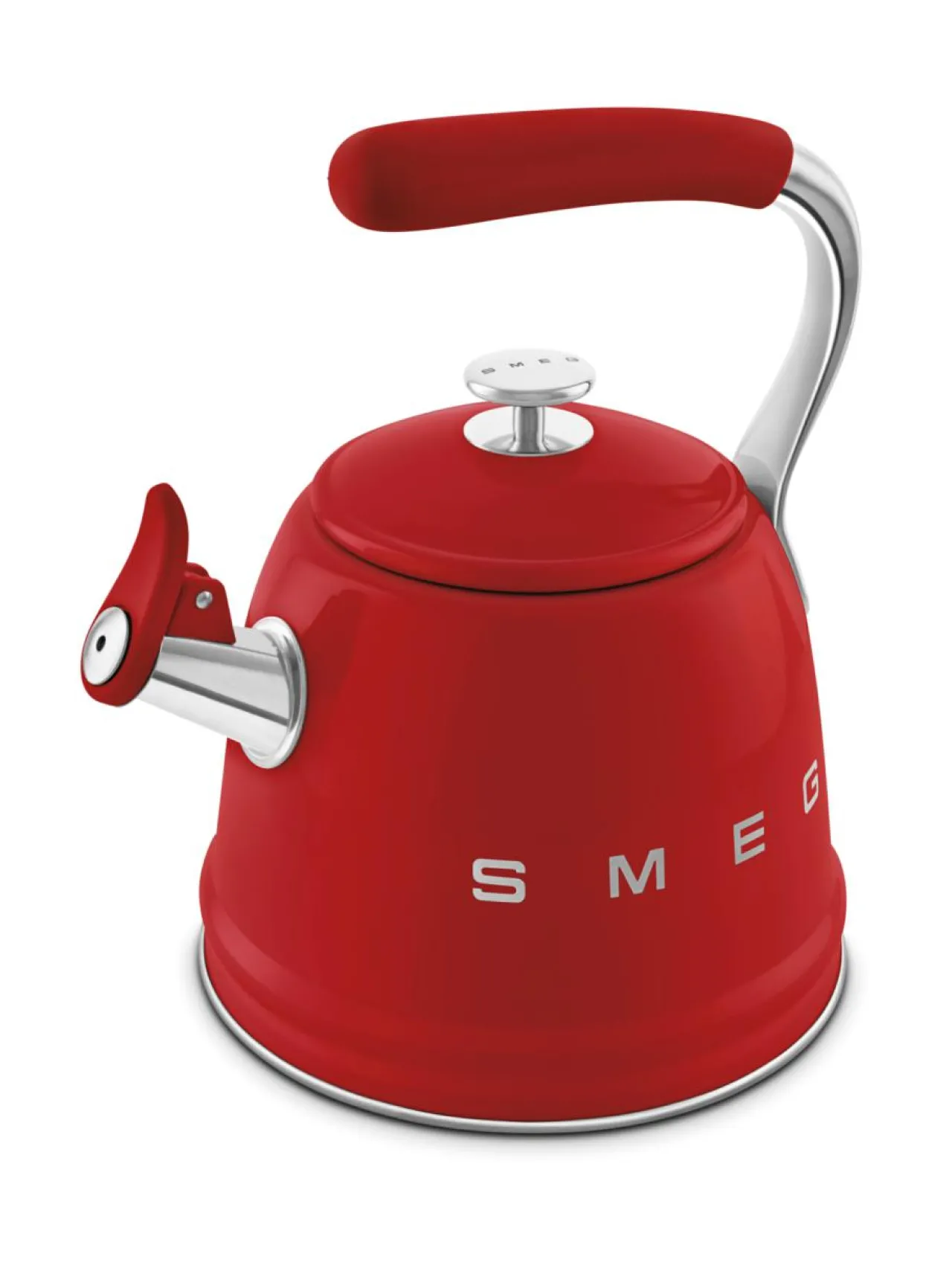 Tee, Kahvi & Vesi|Smeg viheltävä vesipannu WKF01RD, punainen