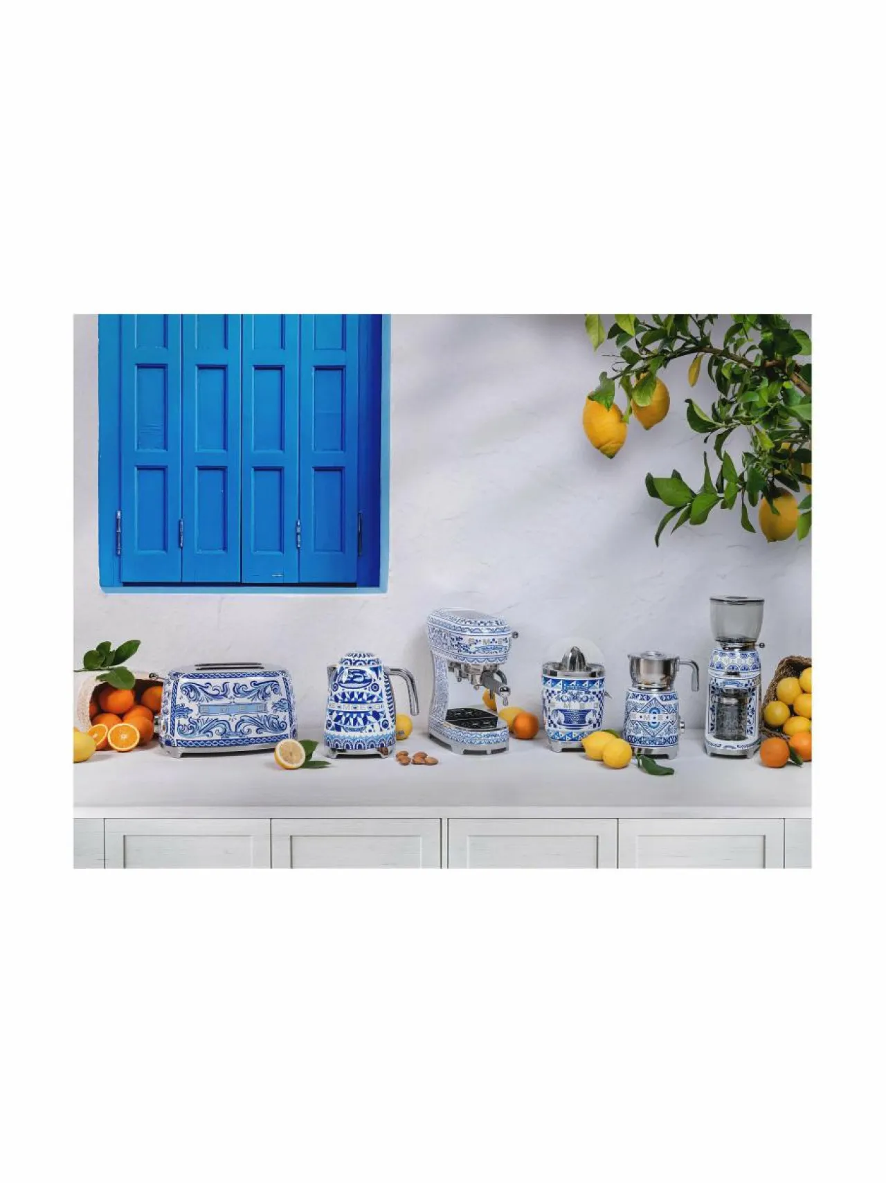 Kahvin- & Vedenkeittimet|Smeg x Dolce & Gabbana "Blu Mediterraneo" -kahvimylly WHITE & BLUE