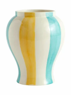 Koriste-Esineet|HAY Sobremesa Stripe L -maljakko GREEN AND YELLOW