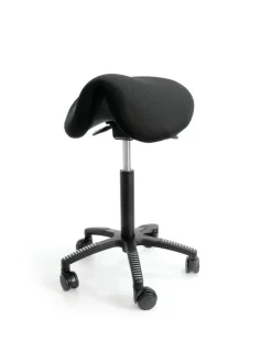 Tuolit & Jakkarat|ErgoFinland Soft-Satulatuoli, musta kangasverhoilu