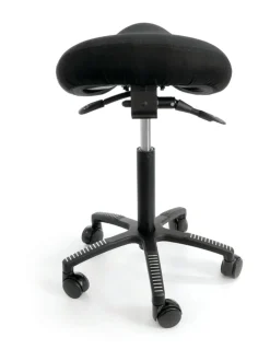 Tuolit & Jakkarat|ErgoFinland Soft-Satulatuoli, musta kangasverhoilu