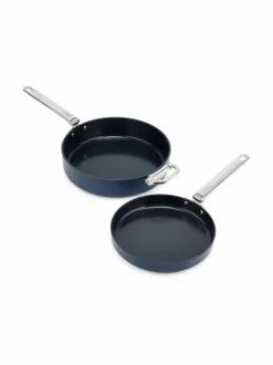 Keitto- & Paistoastiat|Joseph Joseph Space™ Non-stick -keraamiset paistinpannut 2 kpl GREY