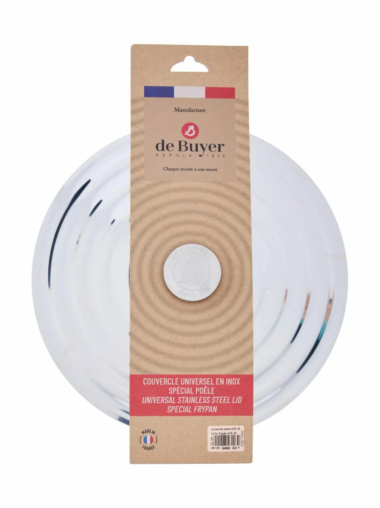 Keitto- & Paistoastiat|De Buyer Steel Lid -teräskansi Ø 26-28 cm SILVER