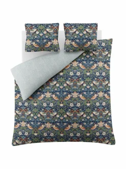 Liinavaatteet|William Morris At Home Strawberry Thief -satiinipussilakanasetti 14 INDIGO