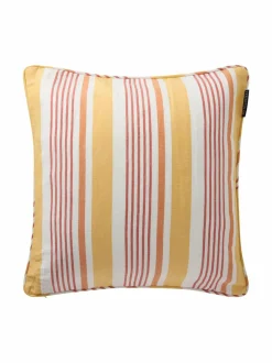 Sisustustyynyt|Lexington Striped-tyynynpäällinen CORAL/YELLOW