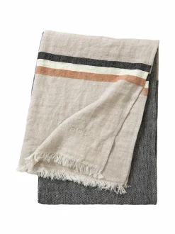 Huovat & Päiväpeitot|Hugo Boss Stripe-pellavahuopa 130 x 170 cm BEIGE-GREY