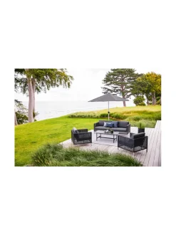 Puutarhakalusteet & Pehmusteet|Cane-Line Sunshade- kallistettava aurinkovarjo PUUNVÄRI, TAUPE