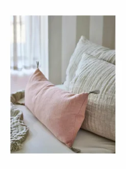 Sisustustyynyt|Himla Sunshine-pellavatyynynpäällinen tasseleilla 30 x 60 cm 27 NUDE