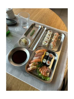 Tarjoiluastiat|Mepra Sushisetti - lohkolautanen/tarjotin ja syömäpuikot