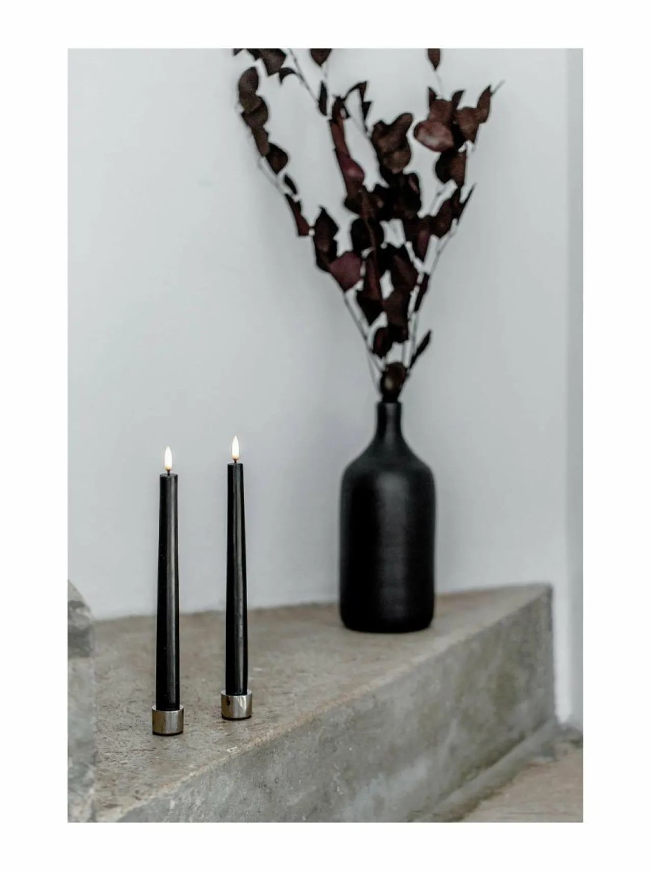 Jouluvalot|UYUNI Taper LED -pöytäkynttilä, 2 kpl BLACK