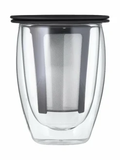 Tee, Kahvi & Vesi|Bodum Tea For One -teekuppi 0,35 l KIRKAS/MUSTA