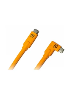 Kamerat|Tether Tools TetherPro (4,6m) USB Type-C to USB Type-C kulmamallinen kaapeli - Oranssi