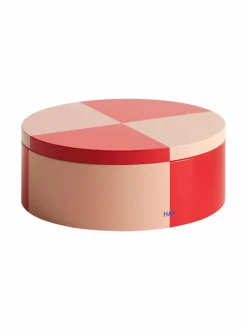 Koriste-Esineet|HAY Tin Container Round -säilykerasia RED AND SOFT PINK