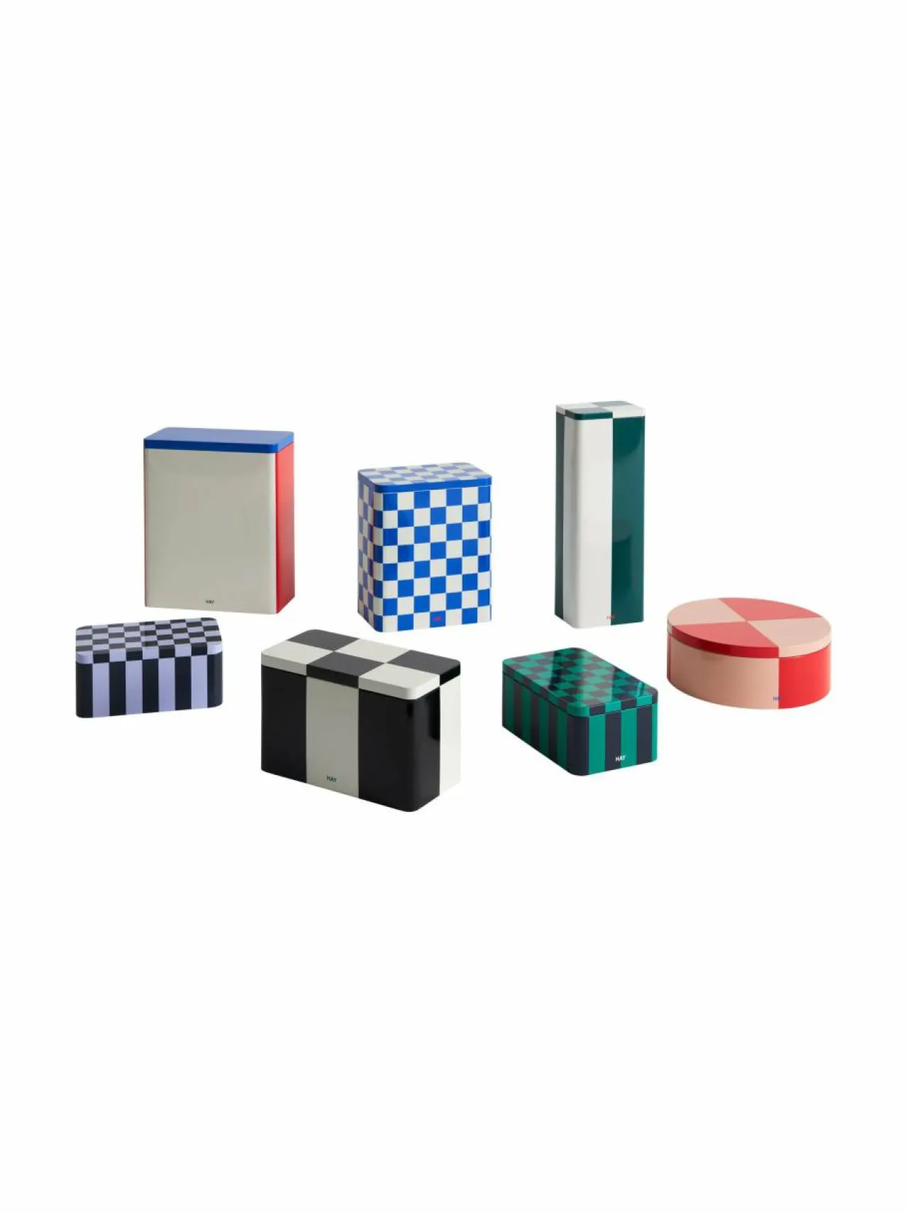 Koriste-Esineet|HAY Tin Container Small -säilytyslaatikko GREEN AND DARK BLUE