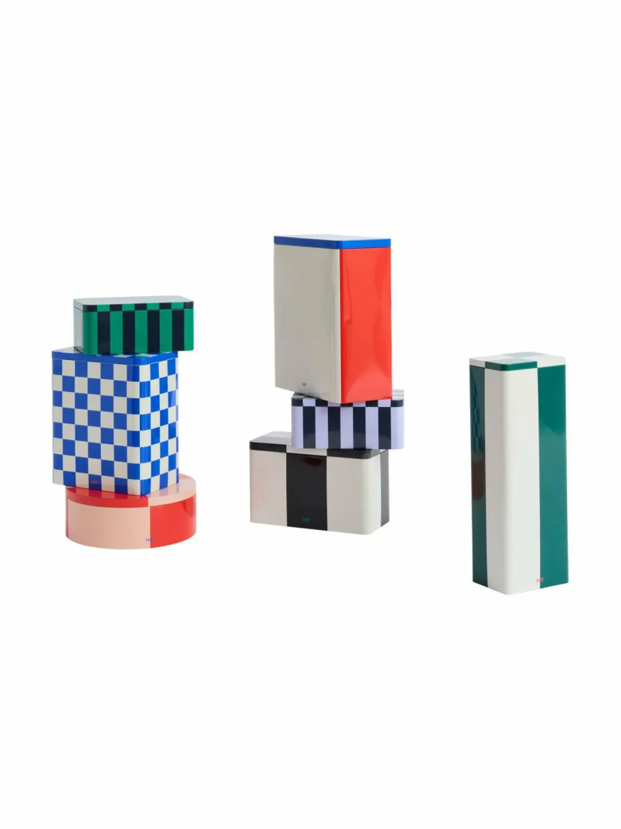 Koriste-Esineet|HAY Tin Container Small -säilytyslaatikko GREEN AND DARK BLUE