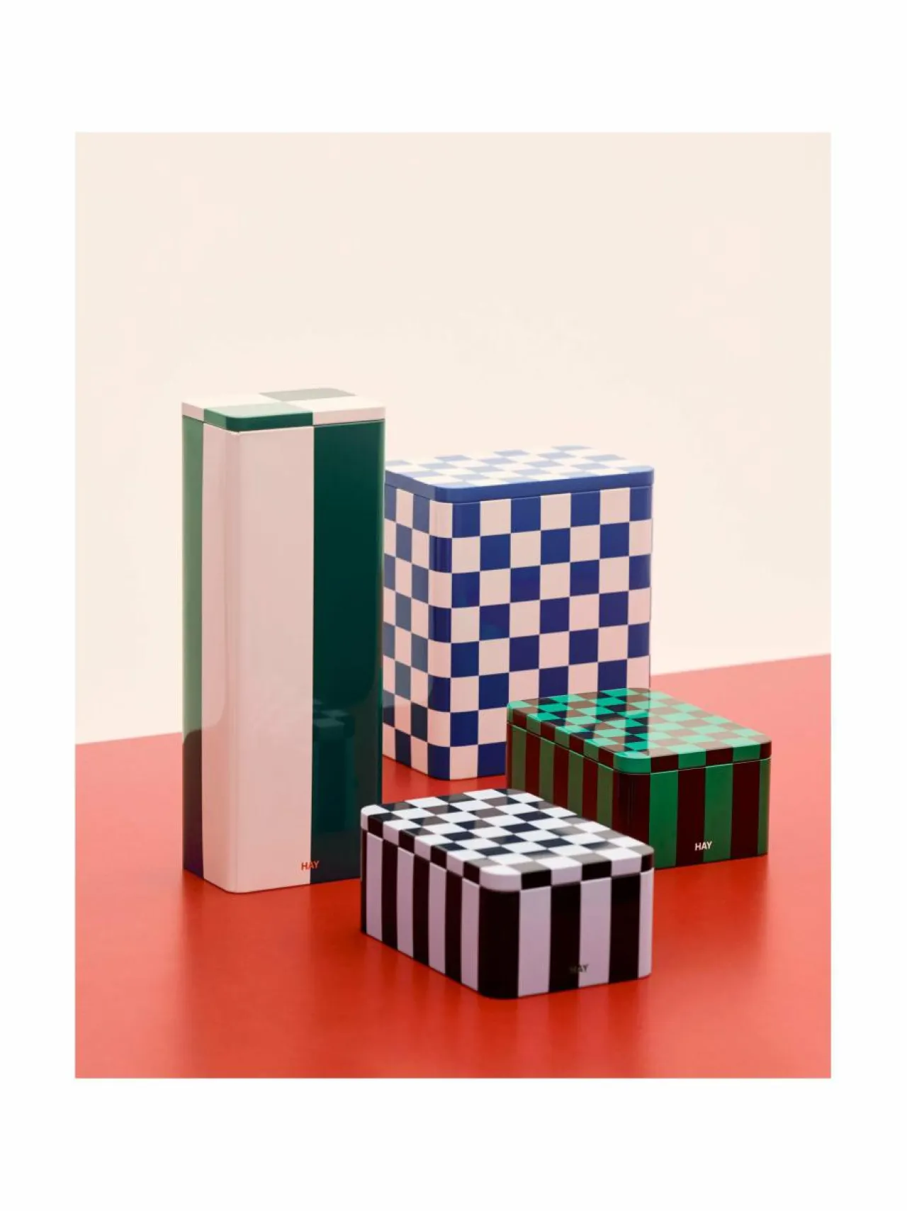 Koriste-Esineet|HAY Tin Container Small -säilytyslaatikko GREEN AND DARK BLUE