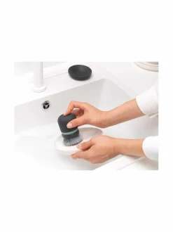 Keittiötarvikkeet|Brabantia Tiskiharja saippuatäytöllä DARK GREY