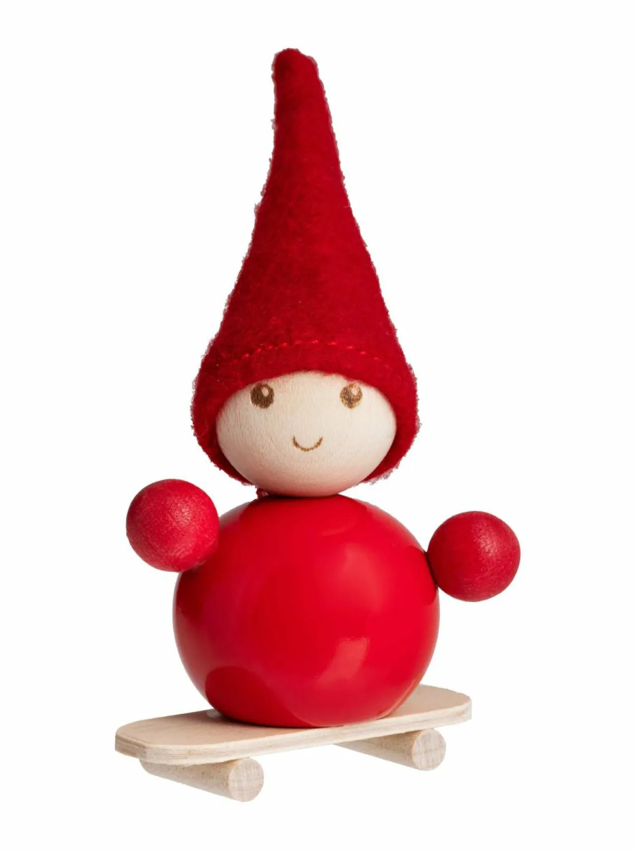 Muut Joulukoristeet|Koriste-Esineet|Aarikka Tonttu Rullalautailija -joulukoriste C600 RED