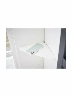 Säilytys|Yamazaki Tower- metallinen kulmahylly 22 x 22 x 3,3 cm WHITE