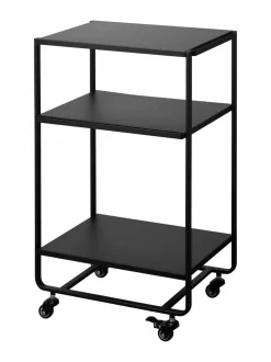 Säilytys|Yamazaki Tower Three-Tier Rolling Server Cart -tarjoiluvaunu 38 x 49 x 81,5 cm BLACK