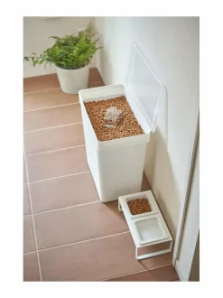 Säilytys|Yamazaki Tower-lemmikinruokalaatikko 25 l WHITE