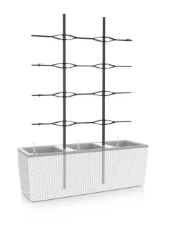 Ruukut & Istutusastiat|Lechuza Trio Cottage Altakasteluruukku 100x32cm, korkeus 34cm + jalat 15 cm + köynnöskehikko HIEKKA