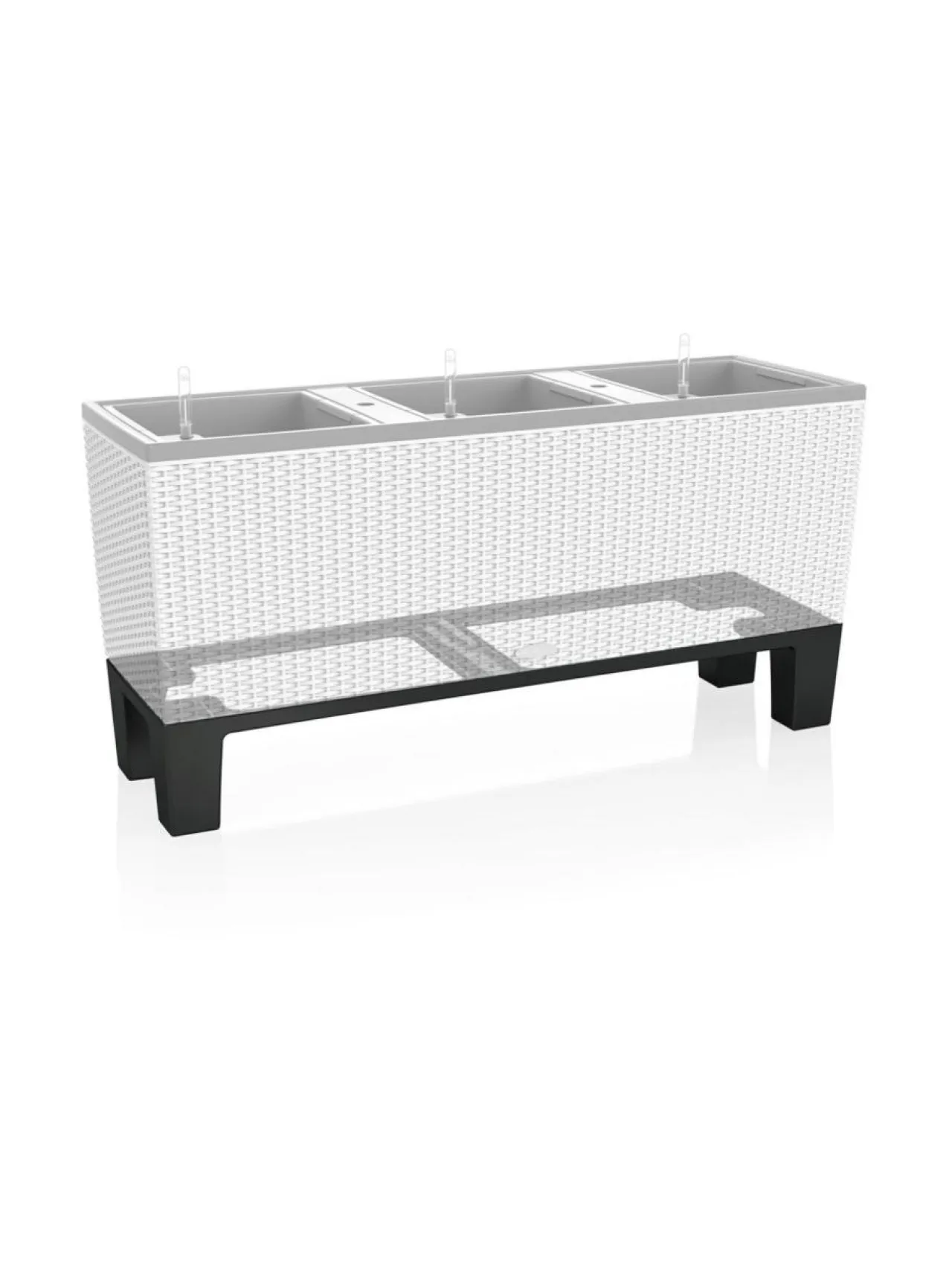 Ruukut & Istutusastiat|Lechuza Trio Cottage Altakasteluruukku 100x32cm, korkeus 34cm + jalat 15 cm + köynnöskehikko TUMMAHARMAA