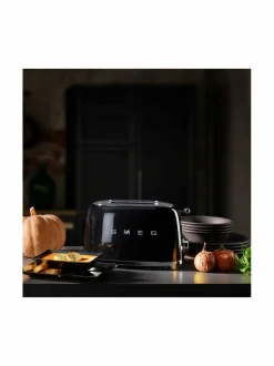 Leivänpaahtimet|Smeg TSF01BLEU-leivänpaahdin, 2 viipaleelle MUSTA