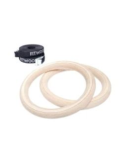 Kuntoilutarvikkeet|FitWood ULPU voimistelurenkaat KOIVU MUSTA HIHNA