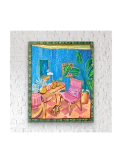 Taulut & Julisteet|Pia Rydman Art Unelmien olohuone, akryylimaalaus 100x80 cm, Pia Rydman