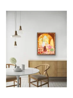 Taulut & Julisteet|Pia Rydman Art Vaaleanpunainen teehetki, 73x60 cm, akryylimaalaus, Pia Rydman