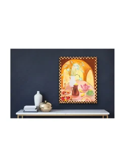 Taulut & Julisteet|Pia Rydman Art Vaaleanpunainen teehetki, 73x60 cm, akryylimaalaus, Pia Rydman