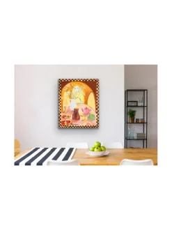 Taulut & Julisteet|Pia Rydman Art Vaaleanpunainen teehetki, 73x60 cm, akryylimaalaus, Pia Rydman