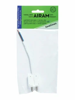 Turvatuotteet|Airam Valaisinjohto tulpalla 11 cm VALKOINEN