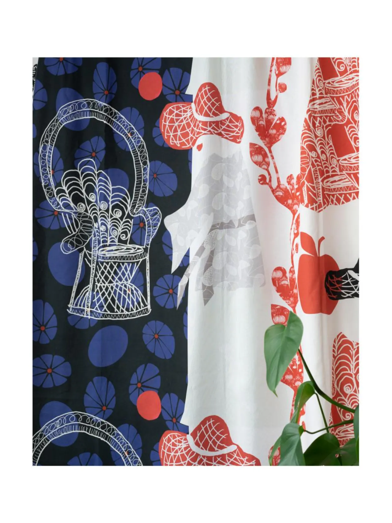 Valmisverhot|Vilpola Valmisverho Puutarhurit PUNAINEN