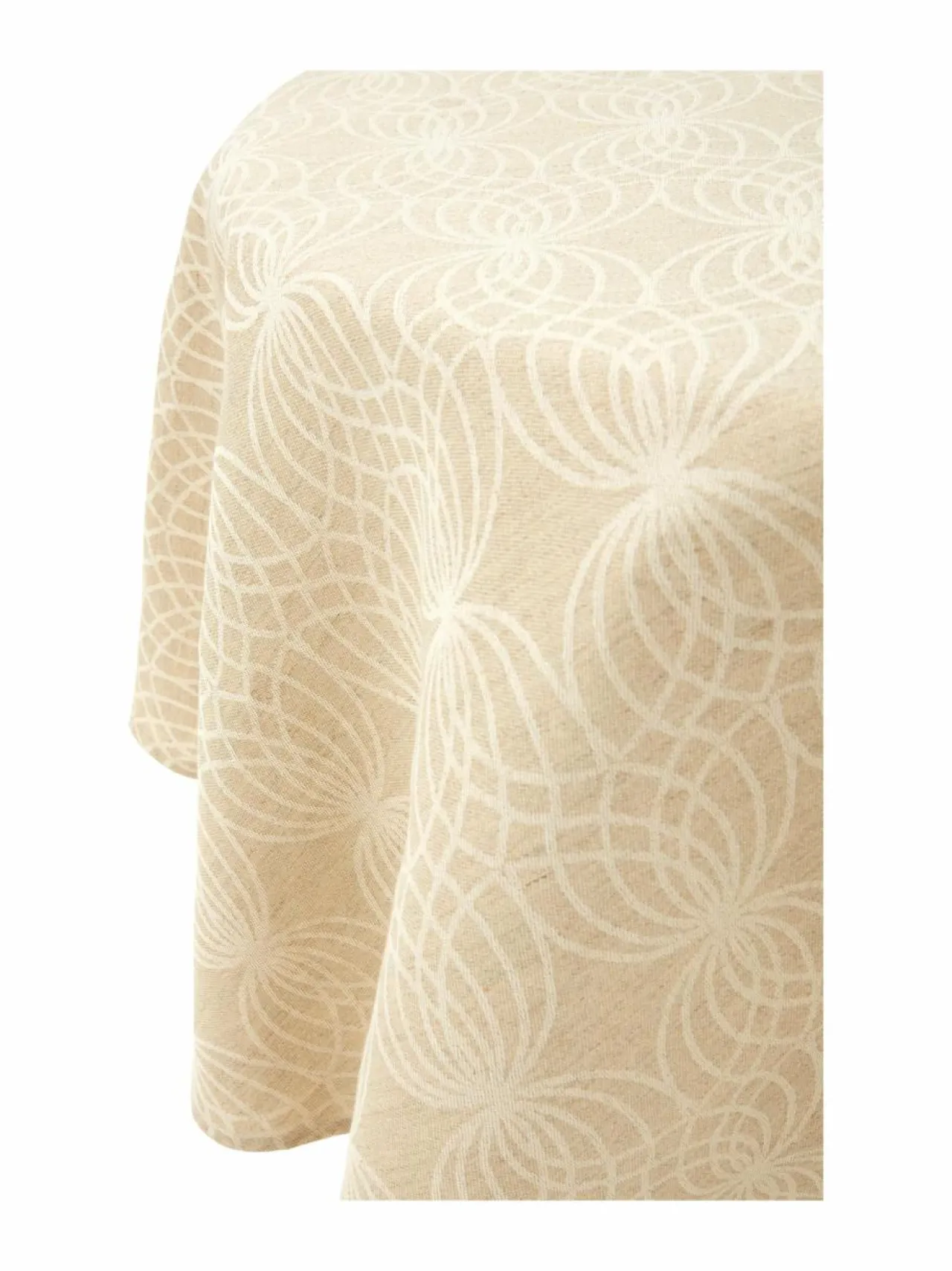 Keittiö- & Kattaustekstiilit|Villa Stockmann Vernier-pöytäliina, 147 cm 19 WHITE/NATURAL LINEN