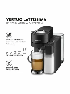 Kahvin- & Vedenkeittimet|Nespresso Vertuo Lattissima -kahvikone BLACK