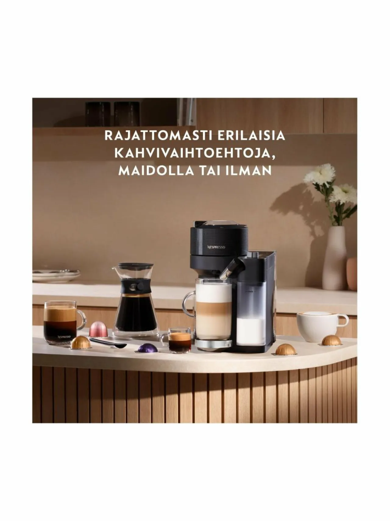 Kahvin- & Vedenkeittimet|Nespresso Vertuo Lattissima -kahvikone BLACK