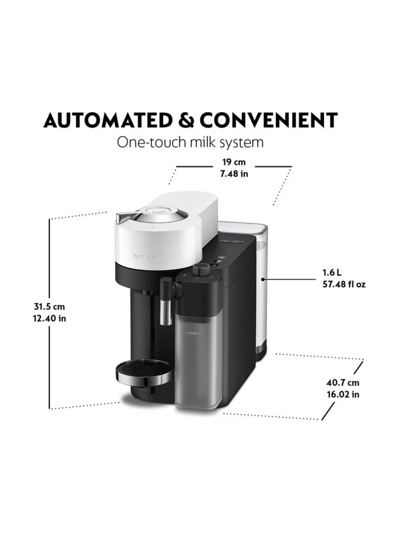 Kahvin- & Vedenkeittimet|Nespresso Vertuo Lattissima -kahvikone WHITE