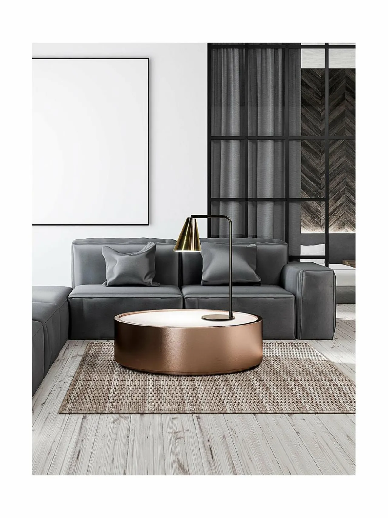 Pöytävalaisimet|Design by Grönlund Vigo-pöytävalaisin 56 cm 05 BLACK / ANTIQUE BRASS